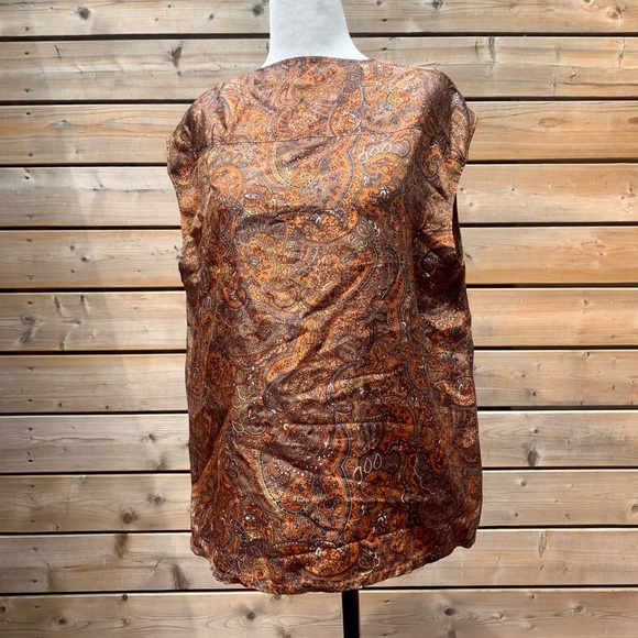 Silky vintage top with paisley pattern - Picture 2 of 6